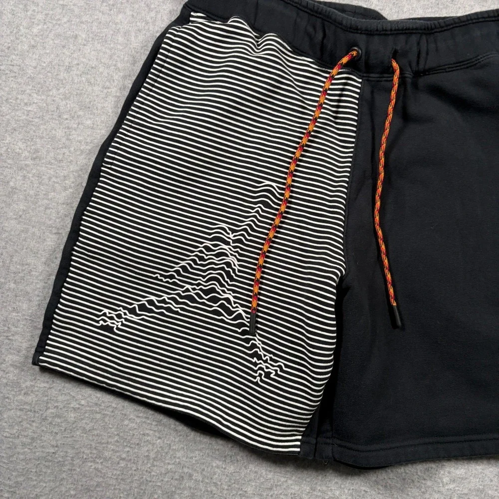 Nike Jordan Jumpman Fleece Shorts Mens Small Black White Striped Graphic DJ0186